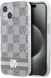 Etui DKNY IML Checkered Mono Pattern & Printed Stripes MagSafe do Apple iPhone 15 / 14 / 13 Beige (3666339269456) - obraz 1