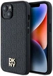 Etui DKNY Leather Monogram Pattern Metal Logo MagSafe do Apple iPhone 15 / 14 / 13 Black (3666339261412) - obraz 1