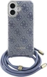 Etui Guess Crossbody Cord 4G Print do Apple iPhone 16 Blue (GUHCP16SHC4SEB) - obraz 1