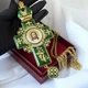 Крест наградный для священников, зеленый с белыми камнями - изображение 1
