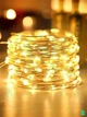 Светодиодная LED гирлянда «Капли росы» 20 м, Теплый белый свет, Новогодняя гирлянда 8 режимов, 200 LED ламп, USB + пульт ДУ, медная проволока (1298493754) - изображение 1