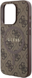 Etui plecki Guess 4G Collection Leather Metal Logo MagSafe do Apple iPhone 15 Pro Brown (3666339226480) - obraz 5