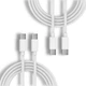 Кабель 2шт CDK Data Cable UltraDART/ SuperVOOC/Warp/150W/240W/10A 1m Type-C на Type-C (OEM) (017260) (white) - изображение 1