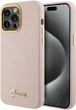 Панель Guess Silicone Script Metal Logo & Frame для Apple iPhone 15 Pro Pink (GUHCP15LSMBSLP) - зображення 1