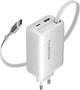 Зарядное устройство для Canyon OnCharge 65RC Build-In Cable USB-C 65W 1xPD 1xQC White (CNS-CURC65ACB) - изображение 1