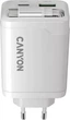 Зарядное устройство для Canyon OnCharge 65RC Build-In Cable USB-C 65W 1xPD 1xQC White (CNS-CURC65ACB) - изображение 4