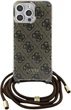 Etui Guess Crossbody Cord 4G Print do Apple iPhone 15 Pro Brown (GUHCP15LHC4SEW) - obraz 2