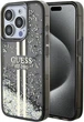 Панель Guess Liquid Glitter Gold Stripes для Apple iPhone 15 Pro Black (GUHCP15LLFCSEGK) - зображення 1