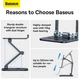 Подставка для планшета настольная Baseus Desktop Biaxial Foldable Metal Stand (4,7"-13", Алюминий). Grey - изображение 9