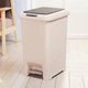 Ведро для мусора MBM HOME с крышкой и педалью BIN-01 45L BEIGE бежевое - изображение 1