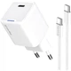 Зарядний пристрій ColorWay GaN Mini 30W PD Port PPS USB-C white + cable Type-C (CW-CHS054PDC-WT) - зображення 1