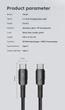 Кабель 1м Toocki C-C 60W Fast Charging Type-C на Type-C PD швидка зарядка смартфонів планшетів - зображення 6