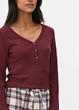 Пижамный лонгслив Primark Flannel Pyjama XS Верх пижамы для дома и сна Бордовый (8908) - изображение 3