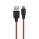 Кабель USB Hoco X21 Plus Silicone Micro 0.25m Чорно-Червоний - изображение 1