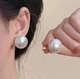 Серьги гвоздики Большая бусина jeweston Белого цвета - изображение 2