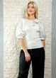 Джемпер з об’ємними рукавами та блискучою брошкою білий Lara L-XL 26-6128 - зображення 2