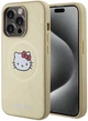 Etui plecki Hello Kitty Leather Kitty Head MagSafe do Apple iPhone 15 Pro Gold (HKHMP15LPGHCKD) - obraz 1