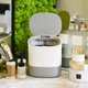 Відро для сміття настільне з кришкою MBM HOME BIN-21 1,5L WHITE/GRAY біло-сіре - зображення 3