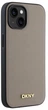 Etui DKNY Grained Metal Logo MagSafe do Apple iPhone 15 Beige (3666339264178) - obraz 4