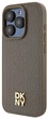 Etui DKNY Leather Pattern Metal Logo MagSafe do Apple iPhone 15 Pro Max Brown (3666339261825) - obraz 2