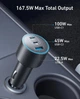 Автомобильное зарядное устройство Anker USB-C Fast Car 3-Port Charger 167.5W (B27370A1) - изображение 3