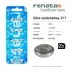 Батарейка SR516SW (317) Renata 1,55V silver oxide (1 бат.) - изображение 2