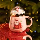Чашка фарфоровая с крышкой Christmas 400 (мл) Розовый Yiwu FM-CS-41C - изображение 2