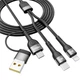 Кабель для зарядки YOKI UNIVERSE YK-UN91 USB-A/Type-C на Type-C/Lightning 100W 1.2 м 2-в-1 універсальний смарт інтернет шнур для швидкого заряджання айфона iPhone телефона ноутбука смартбука павербанка роутера шнури для ноутбуків смартфонів і планшетів - зображення 2