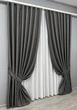 Комплект штор VR-Textil рогожка премиум TERRA LUXE 150х270 2шт и Тюль 400х270 1857ш-115т графитовый с белым 71-075/3 - изображение 2