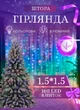 Гірлянда штора світлодіодна GarlandoPro ZWM2160LEDML 160LED 8 ліній 1,5х1,5 м - зображення 1