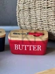 Маслянка керамічна з ножем та бамбуковою кришкою Butter Червона APL0480 - зображення 2