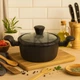 Каструля (казан) з алмазним покриттям та скляною кришкою, 2,3 л (20x9,0 см) Edenberg EB-3484 - изображение 1
