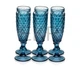 Набір келихів для шампанського з кольорового скла 6 шт Glassware 150 мл Синій EK9021 - изображение 1