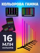 Торшер напольный светодиодный светильник лампа LED RGB интерьерная с пультом ДУ управлением через приложение APP Smart угловой умный декоративный для подсветки освещения комнат дома спальни гостиной эффектный современный с регулировкой света 153 см черный - изображение 4