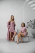 Комплект жіночий четвірка халат сорочка футболка шорти Jessica Collection S-M пудра - зображення 3