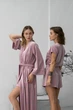 Комплект жіночий четвірка халат сорочка футболка шорти Jessica Collection S-M пудра - зображення 5