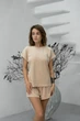 Комплект жіночий четвірка халат сорочка футболка шорти Jessica Collection S-M бежевий - зображення 6