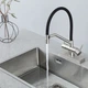 Змішувач для кухні під фільтр GAPPO G4098-5 гнучкий, з функцією "водоспад", сатин/чорний - зображення 4