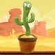 Танцующий кактус свето - музыкальная игрушка Dancing Cactus TikTok 34 см на 3 батарейках с повторением слов - изображение 5