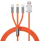Кабель быстрой зарядки 3в1 на Type-C/Lightning(IPhone)/Micro-USB Передача данных 1.2м Orange - изображение 1