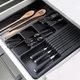 Органайзер для столових приборів у шухляду Vilde розсувний Чорний 40 x 31 см (5904316477288) - зображення 9