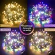 Світлодіодна гірлянда 200 LED, 20 м, IP44, тепле біле світло та мультиколор, зелений дріт, з пультом, живлення від мережі 230В - зображення 2
