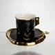 Чашка порцелянова для кави 200 (мл) з блюдцем і ложкою, гарна чашка в подарунок Чорний із золотом - зображення 4