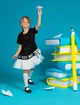 Сукня з фатиновою оборкою та стрічкою для дівчинки Amazonka 128 Чорний (amz121084200) - изображение 3