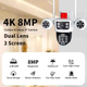 Вулична IP Wi-Fi 4MPx+4MPx IP66 2 незалежні об'єктиви камера відеоспостереження з віддаленним доступом NTC-3L-V88-WF (V380Pro) - изображение 2