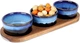 Zestaw misek na przekąski Excellent Houseware ceramicznych na tacy Niebieski 3 szt (139309-N) - obraz 2