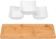 Zestaw misek na przekąski Excellent Houseware porcelanowych na tacy Biały 4 elementy (8720573502184) - obraz 4