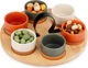 Zestaw misek na przekąski Excellent Houseware ceramicznych na tacy Wielokolorowy 7 elementów (8721037099929) - obraz 2