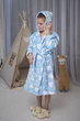 Халат махровый для девочки, голубой/белый, 10-12 лет (зріст 140-152 см) - изображение 3