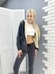 Теплый спортивный костюм на меху больших размеров прогулочный флисовый 50-52, Графит - изображение 5